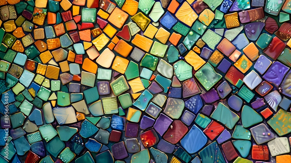 Abstract Mosaic: An intricate abstract background resembling a mosaic with small, colorful tiles.
Abstract Mosaic: An intricate abstract background resembling a mosaic with small, colorful tiles.