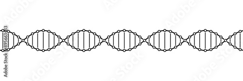 Seamless tileable illustration of a DNA molecule double helix fragment