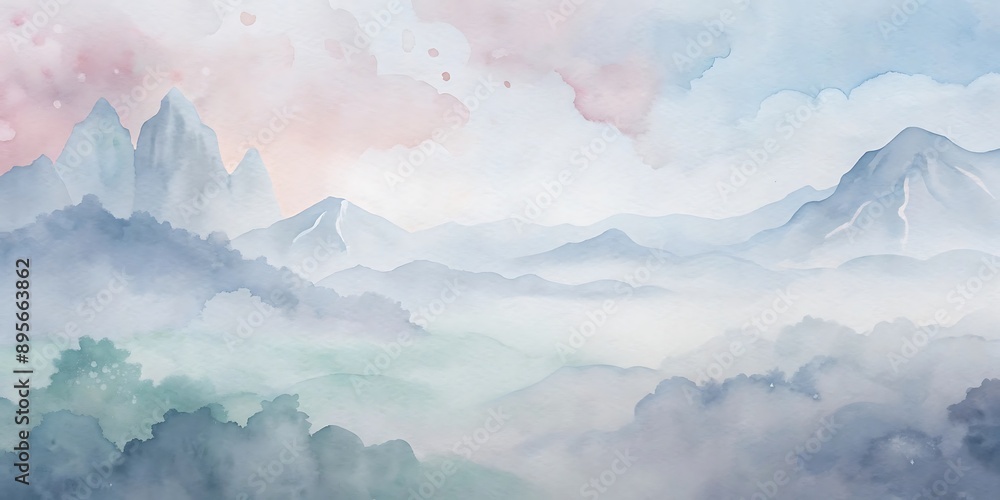 Obraz premium Watercolor Pastel Cloud Backgrounds for Desktop Wallpaper