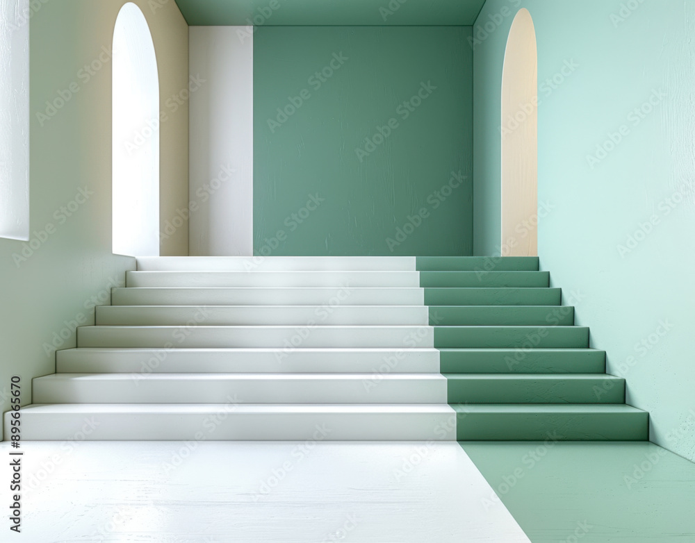 Obraz premium Modern Staircase in Minimalist Interior