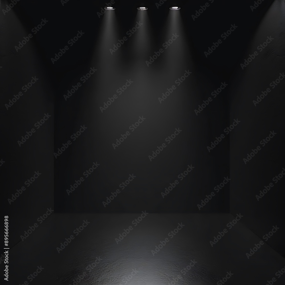 Product showcase with spotlight Black studio room background Use as montage for product display Product showcase with spotlight Black studio room background Use as montage for product display