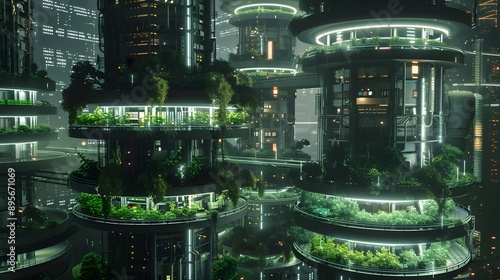 Wallpaper Mural Futuristic City with Green Roofs Torontodigital.ca