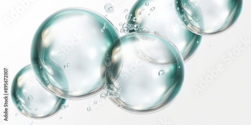 Wallpaper Mural Abstract Bubbles Background, Soap foam bubbles  on white Torontodigital.ca