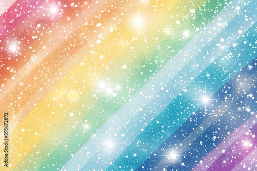 rainbow with white stars and a twilight tone