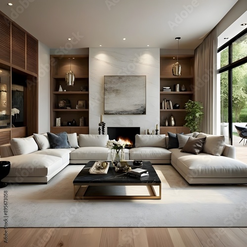 Transitional Style: Design a living room that blends traditional and contemporary elements for a timeless look.

