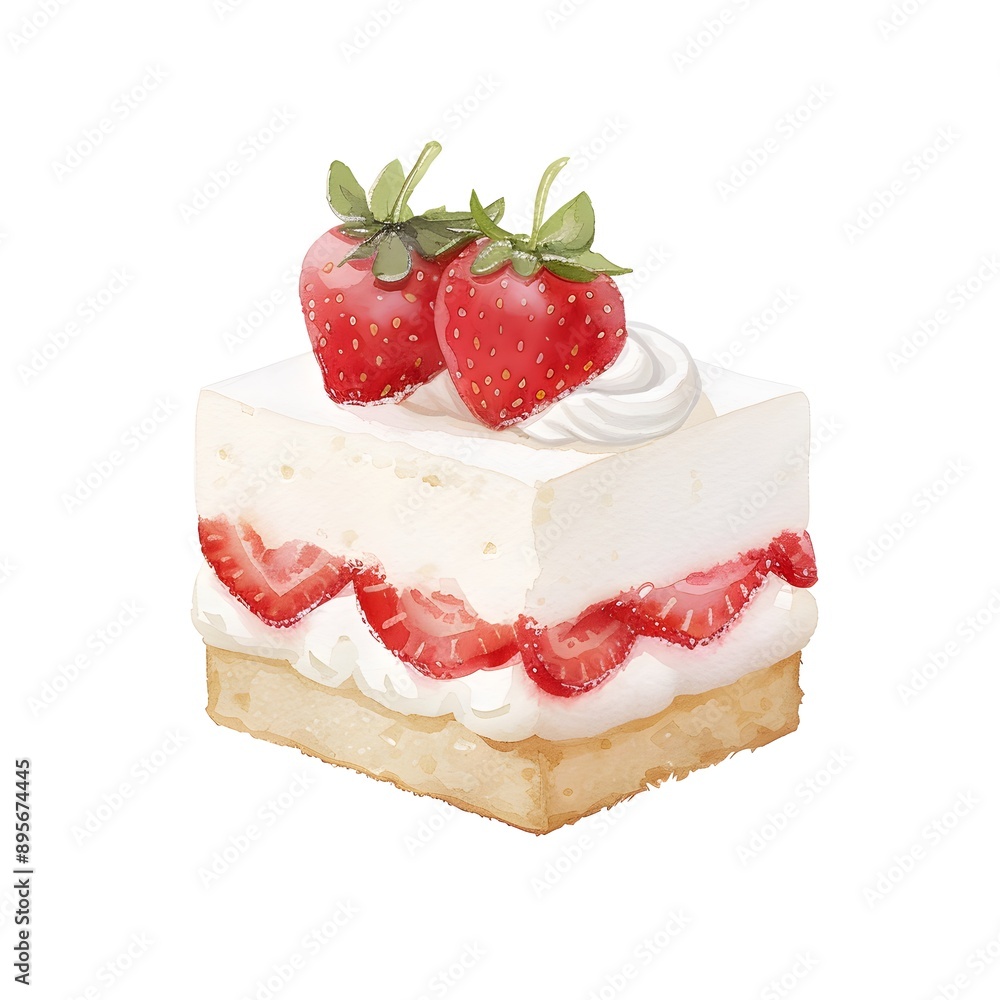 clipart of strawberries cake , Generative AI clipart of strawberries cake , Generative AI