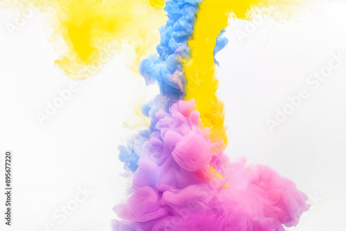 Colorful smoke feast produced in a studio environment