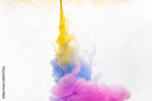 Colorful smoke feast produced in a studio environment
