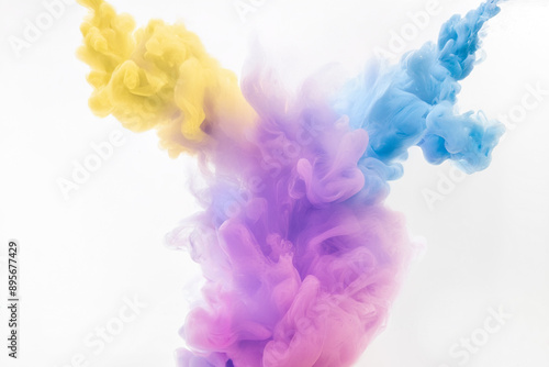 Colorful smoke feast produced in a studio environment