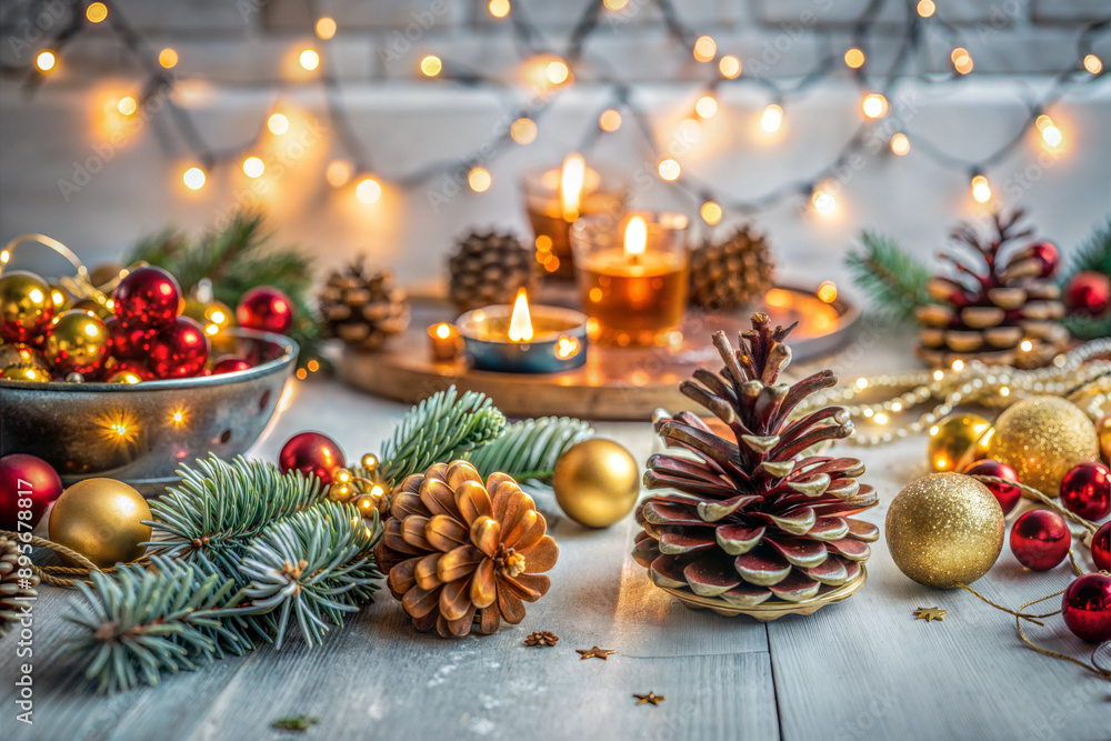 Festive Pinecone and Candle Centerpiece for Christmas Decor Festive Pinecone and Candle Centerpiece for Christmas Decor