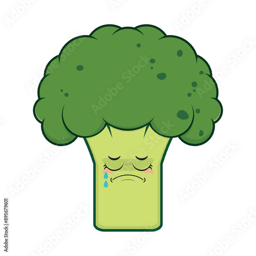 broccoli crying face cartoon cute