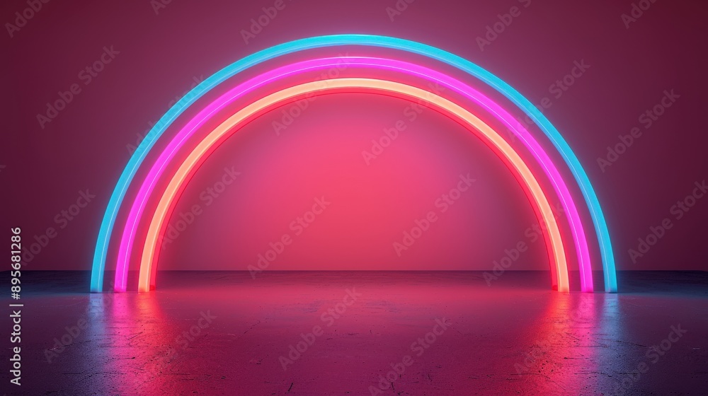 A rainbow arching towards a goal, with soul like colors A rainbow arching towards a goal, with soul like colors