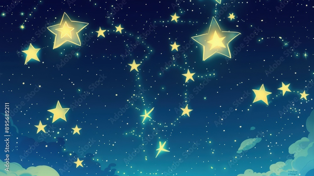 A starry sky with a goal constellation, with soul like stars A starry sky with a goal constellation, with soul like stars