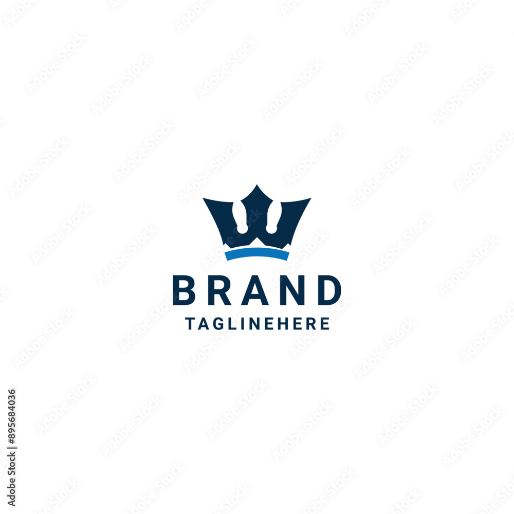 letter W and king logo design letter W and king logo design