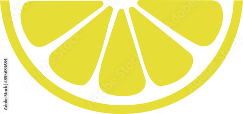 Slice of lemon isolated on transparent background. Vector illustration.