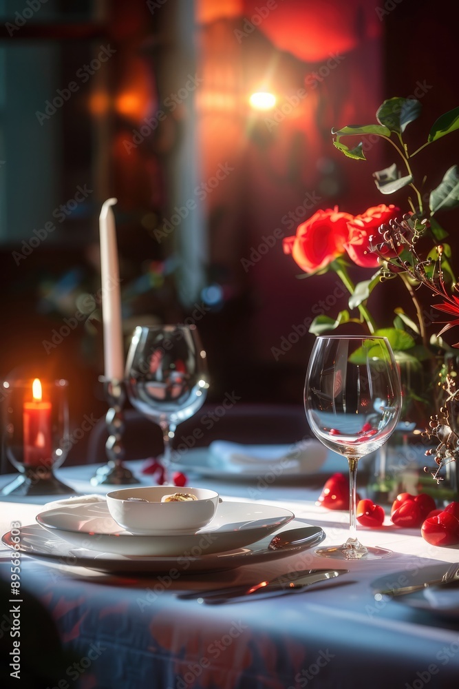 Romantic Valentine’s Day Table Setting, Elegance and Love Romantic Valentine’s Day Table Setting, Elegance and Love