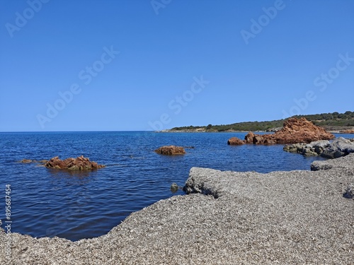 Seetang an Sardiniens roter Granitküste photo