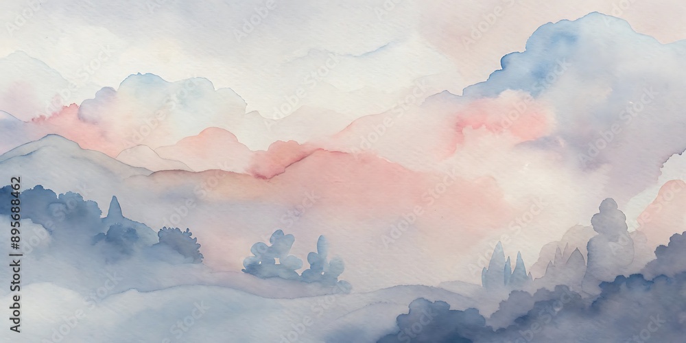Fototapeta premium Watercolor Pastel Cloud Backgrounds for Desktop Wallpaper