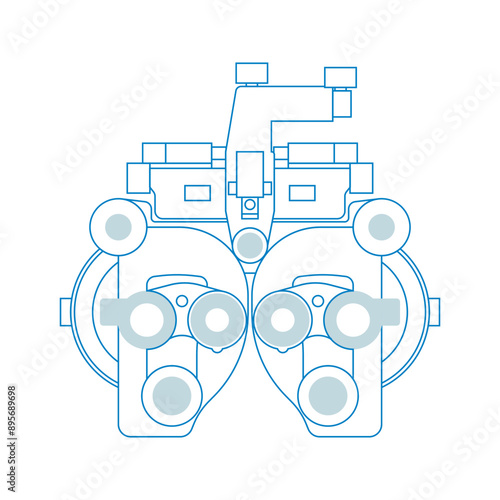 Optometry. Manual Vision Tester. Medical Equipment. Modern Flat Vector Illustration. 