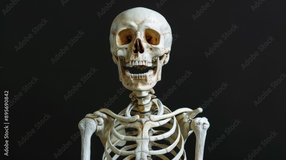 Skeleton Portrait: A Surprised Man Isolated on White Background Skeleton Portrait: A Surprised Man Isolated on White Background
