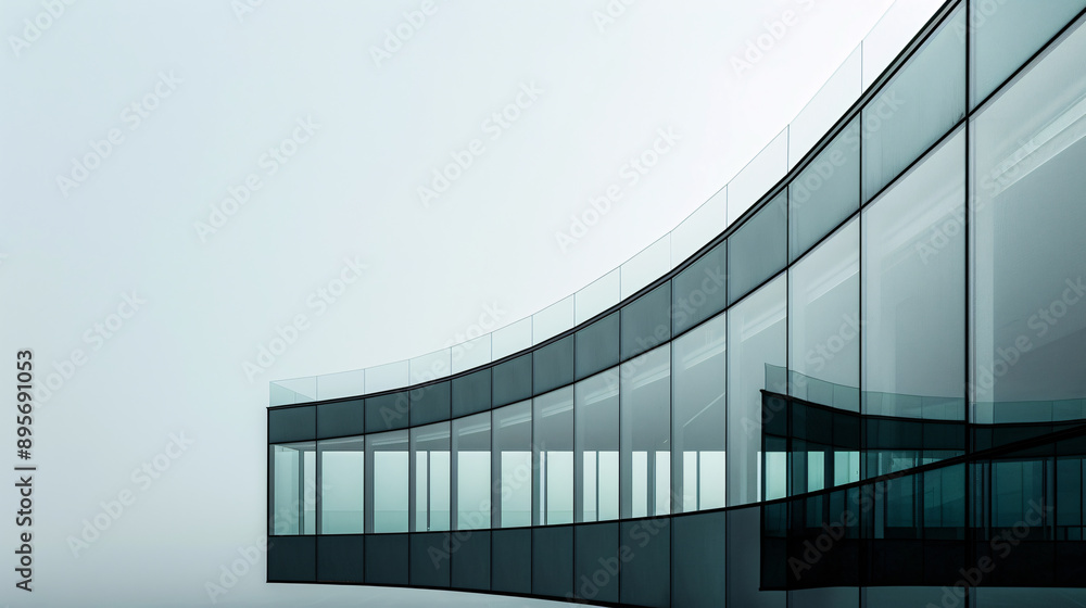 Fototapeta premium Modern Curved Glass Building Architecture