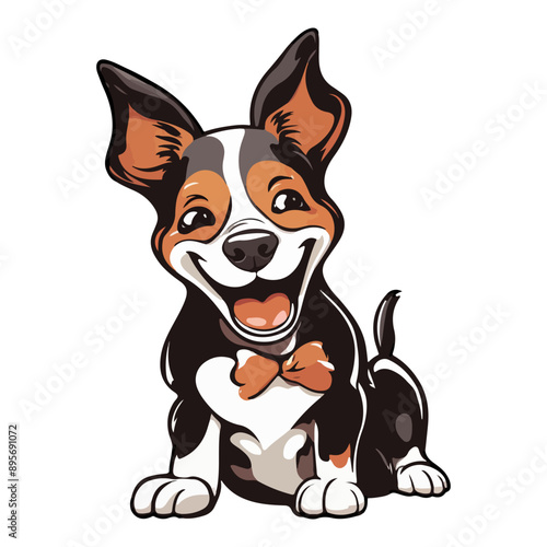 charming illustration of a cute pooch playfully amusing itself in a delightful pose ai generated