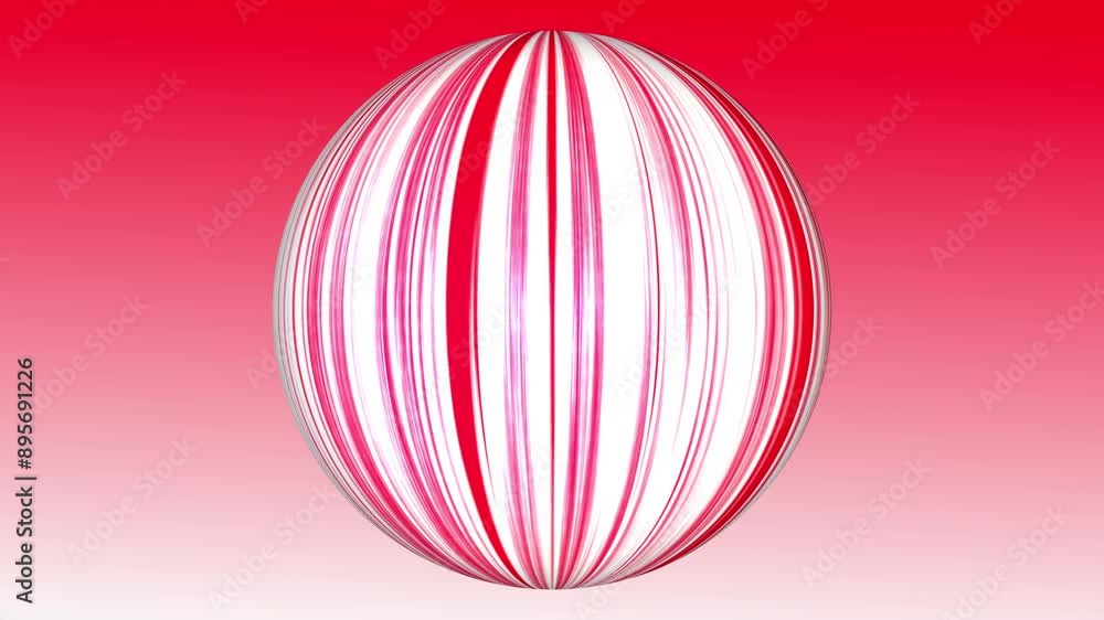 red white vertical color ball rotating. 3D animation red white vertical color ball rotating. 3D animation