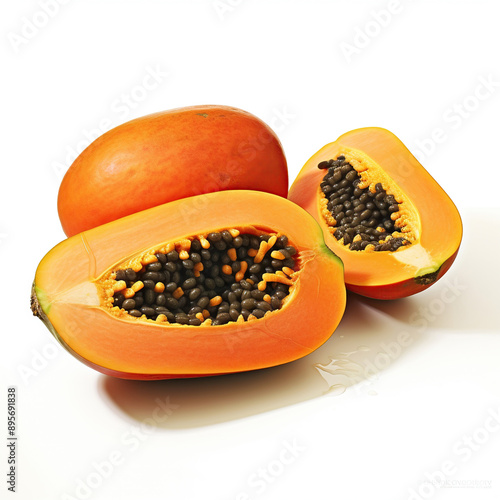 papaya on a white background