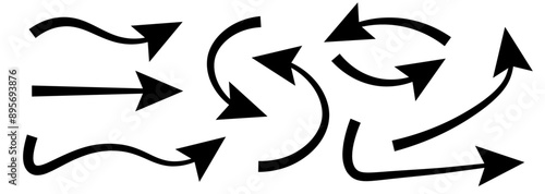 Set different arrows or web design. Arrow flat style isolated on white background - stock vector PNG.	