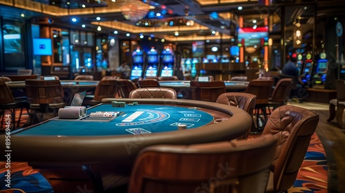 poker table, casino room
