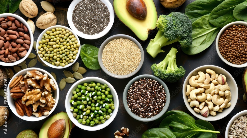 Avocados, nuts, seeds, fish, and green leafy vegetables. Avocados, nuts, seeds, fish, and green leafy vegetables.