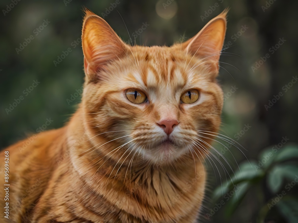 orange cat with blur background, orange cat is sitting and looking orange cat with blur background, orange cat is sitting and looking