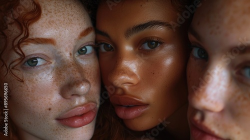 A group portrait of women with distinctive freckled skin