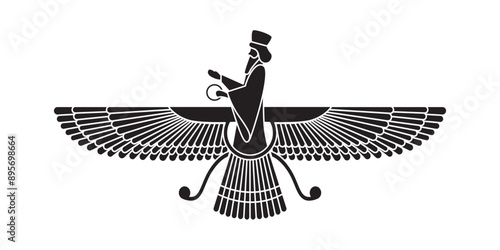 Vector illustration of Persian god on transparent background