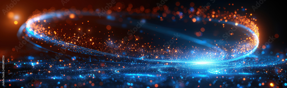 Obraz premium Abstract Glowing Ring with Sparkles