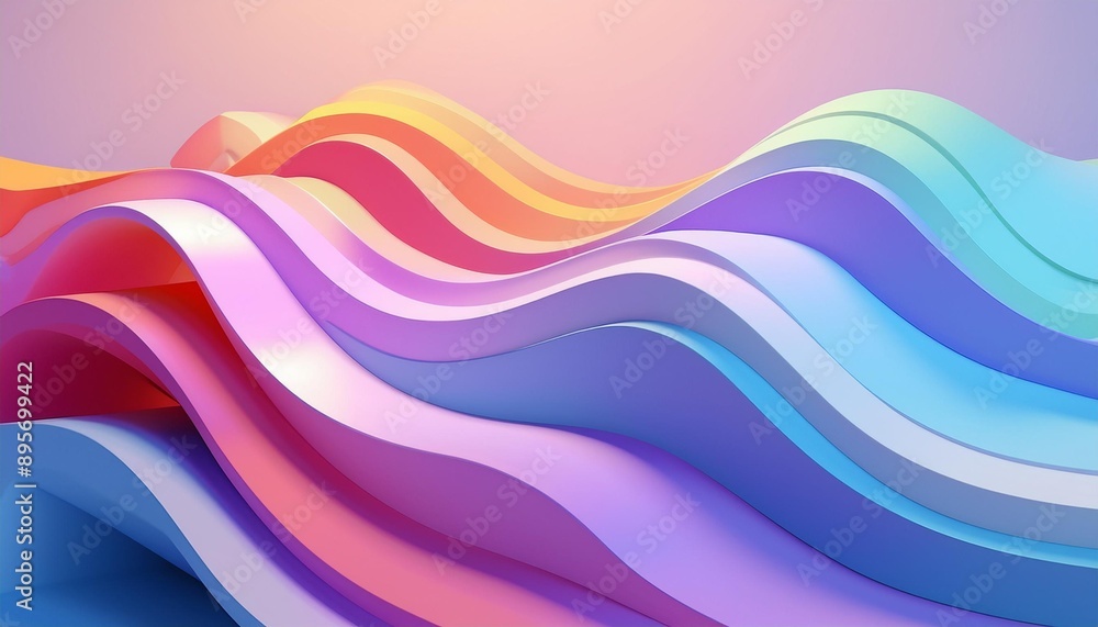 3d render, abstract colorful background of folds and layers. Minimalist fashion wallpaper of curvy folded ribbons 3d render, abstract colorful background of folds and layers. Minimalist fashion wallpaper of curvy folded ribbons