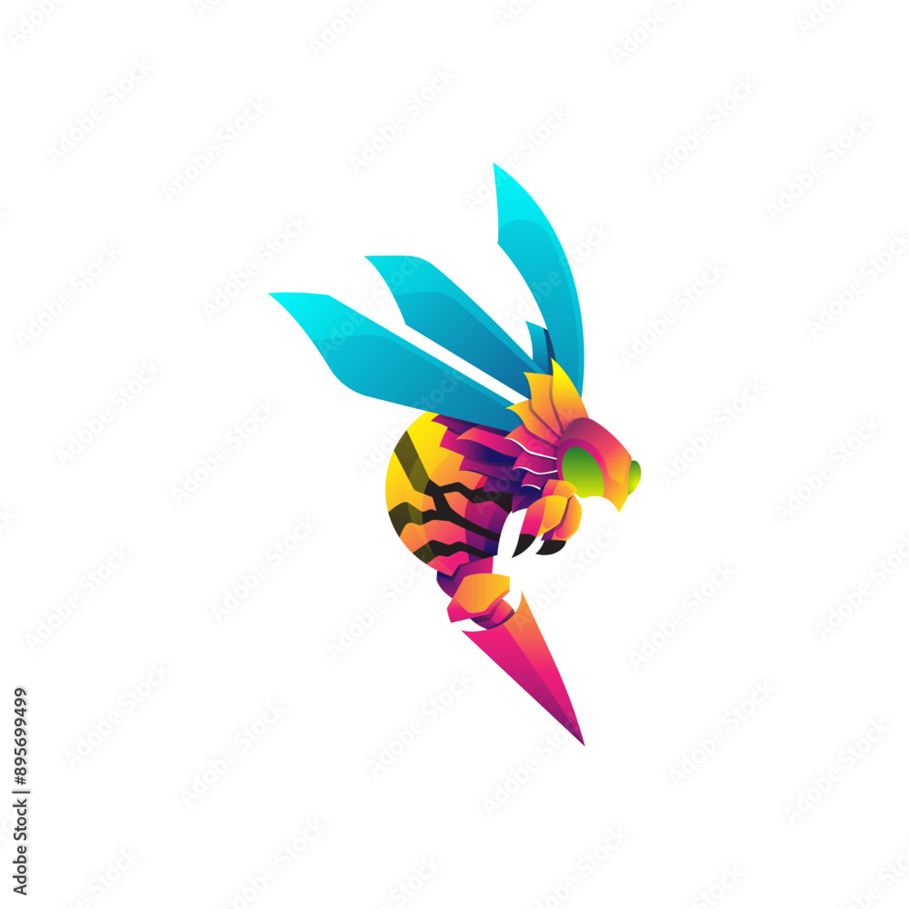 Naklejka premium Gradient Logo Template Wasps are flying and colorful