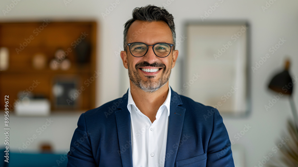 Professional Businessman Smiling in Office Professional Businessman Smiling in Office