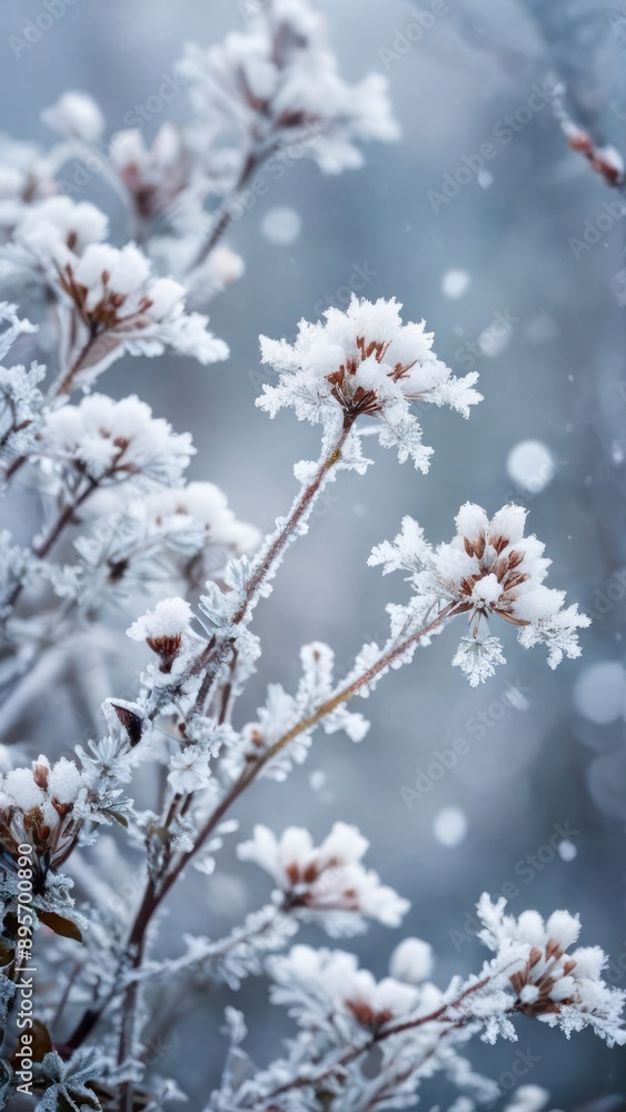 a close up of a plant with frost on it's leaves a close up of a plant with frost on it's leaves