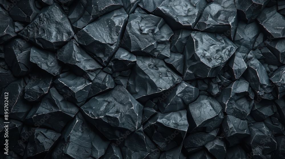 An intricate close-up image showcases the textured surface of black rocks clustered together, capturing the natural beauty and raw, rugged essence of geological formations. An intricate close-up image showcases the textured surface of black rocks clustered together, capturing the natural beauty and raw, rugged essence of geological formations.