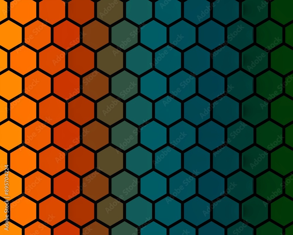 Colorful hexagonal shapes on vibrant background Colorful hexagonal shapes on vibrant background