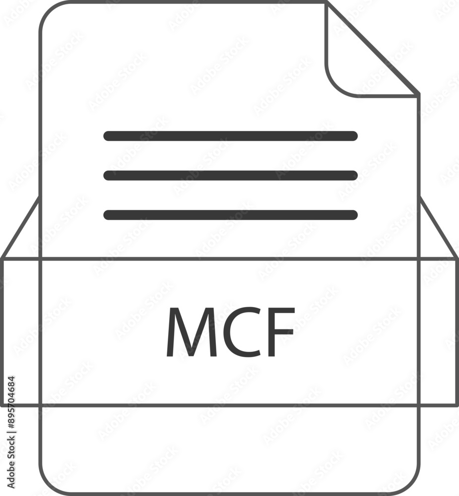 MCF File icon black outline MCF File icon black outline