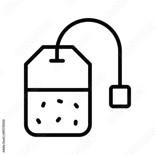 A tea bag icon symbolizing convenience and flavor, used for steeping aromatic tea leaves in hot water.