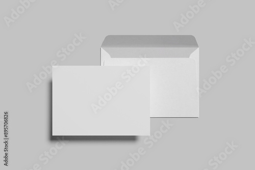 Blank White Envelope Mock-up with an Invitation Card