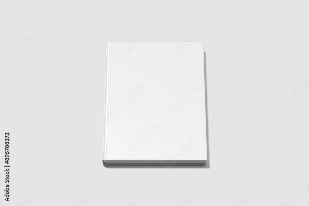 Blank white book cover on gray background mockup Blank white book cover on gray background mockup