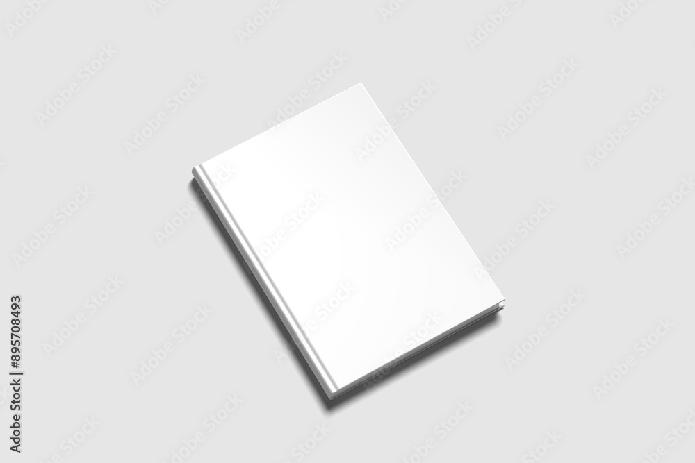 Blank white book cover on gray background mockup Blank white book cover on gray background mockup