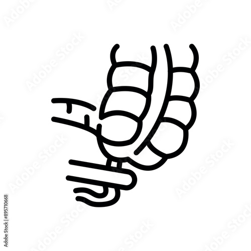 Appendectomy black line icon. Operations on the abdominal cavity.
