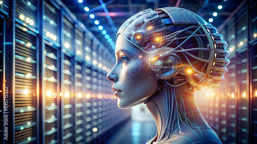 portrait profile photo robot cyborg ai chat bot girl