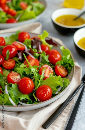 Green Salad With Tomatoes and Red Onion