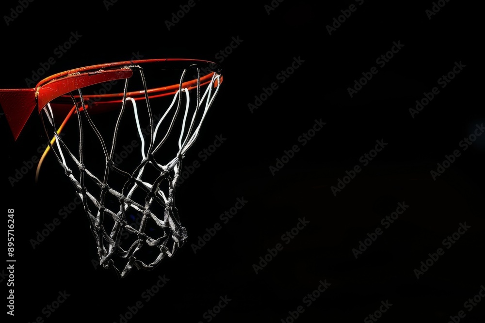 Basketball hoop with dark background concept Basketball hoop with dark background concept